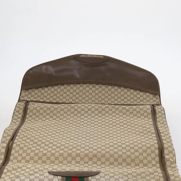 GUCCI GG Canvas Web Sherry Line Garment Cover Beige Red Green Auth 143581 - Picture 6 of 16